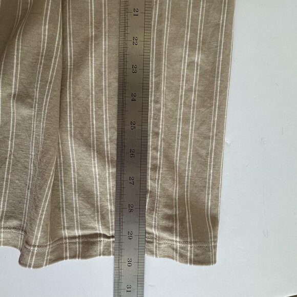 Belle Kim‎ Gravel Pants Womens 1X Tan Striped Pull On Wide Leg Casual Stretch - Picture 11 of 12